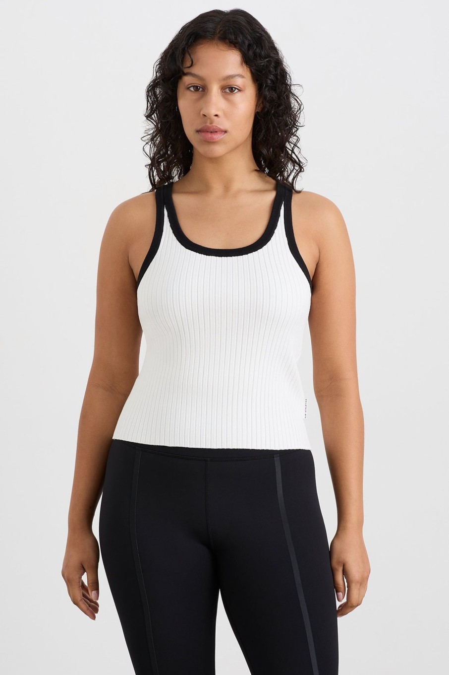 Tops Aje ATHLETICA | Contrast Knit Tank 142 White/Black