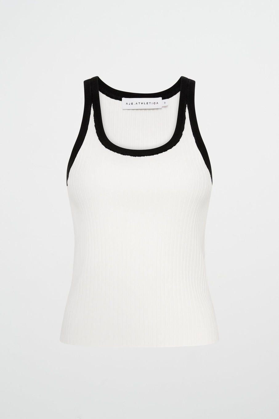 Tops Aje ATHLETICA | Contrast Knit Tank 142 White/Black