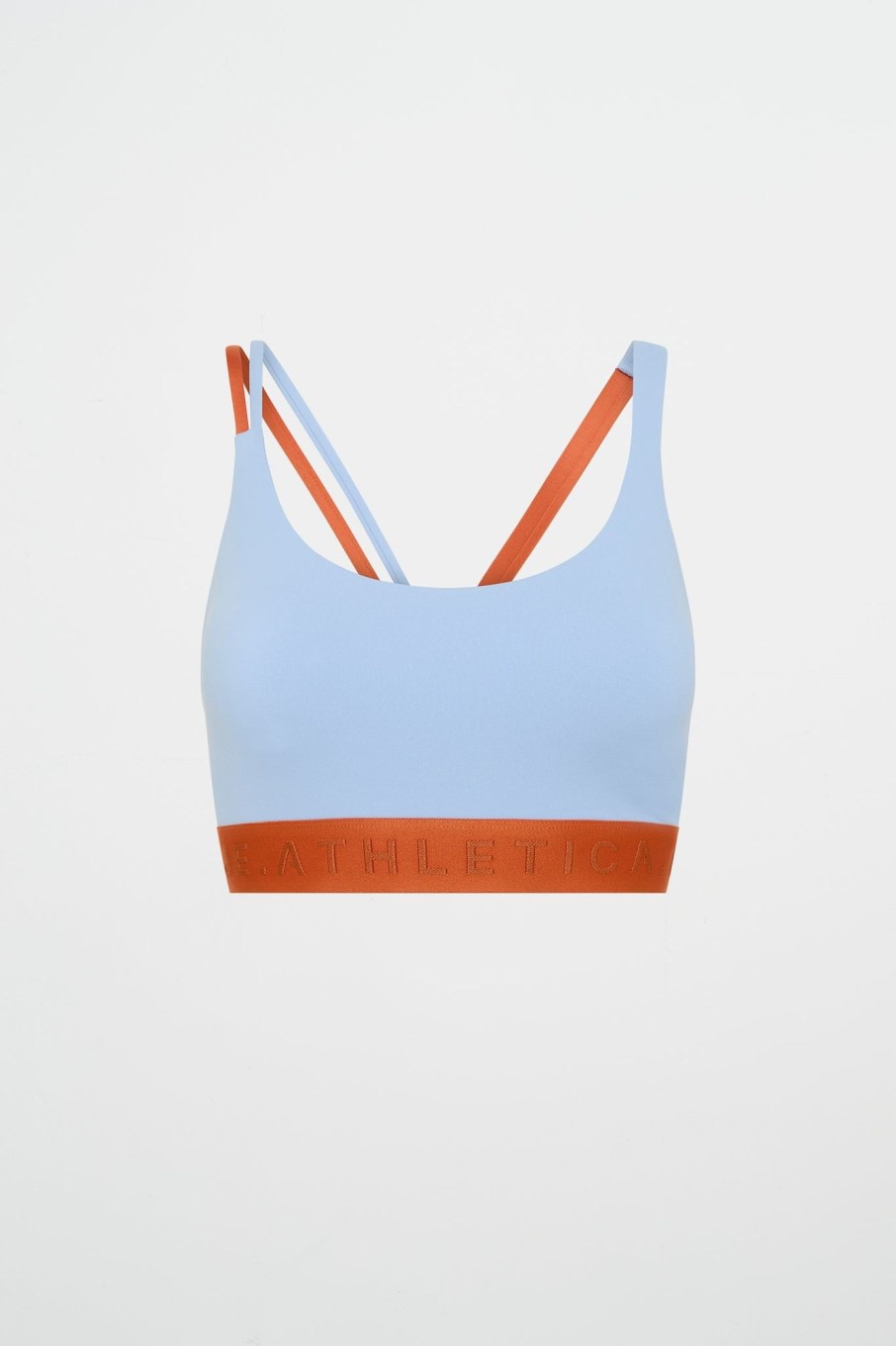 Tops Aje ATHLETICA | Split Strap Logo Bra 366 Steel Blue Copper Orange