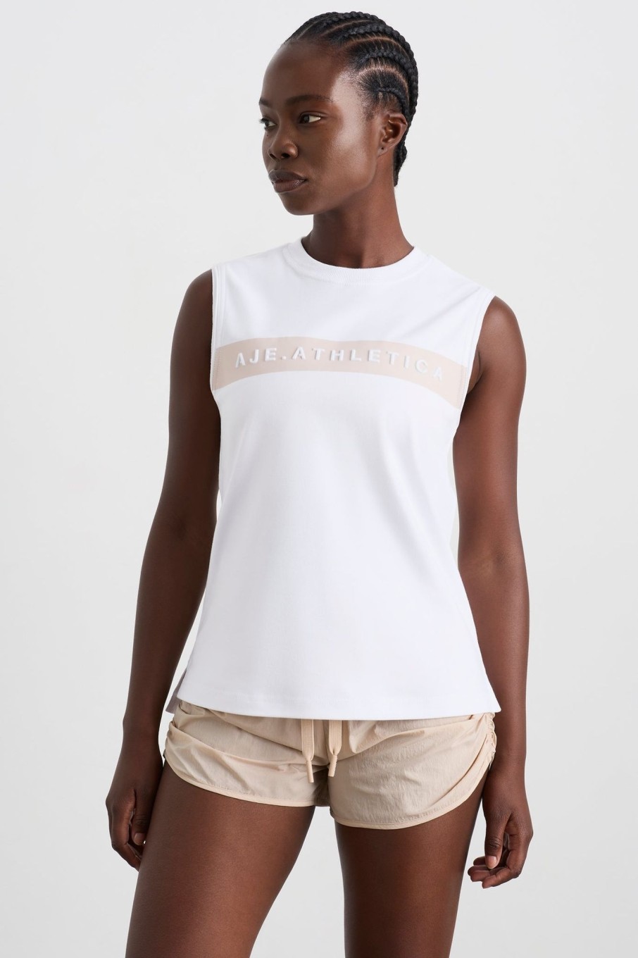 Tops Aje ATHLETICA | Logo Tank 101 White Latte Beige