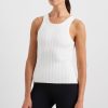 Tops Aje ATHLETICA | Racer Split Knit Top 107 White/Natural Tan