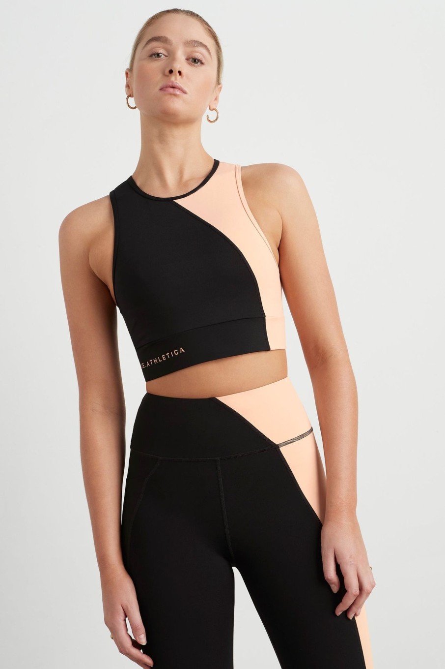 Tops Aje ATHLETICA | Colour Block Crop Top 336 Black/Beige