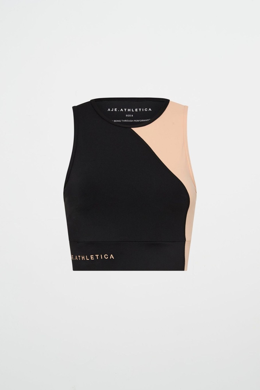 Tops Aje ATHLETICA | Colour Block Crop Top 336 Black/Beige