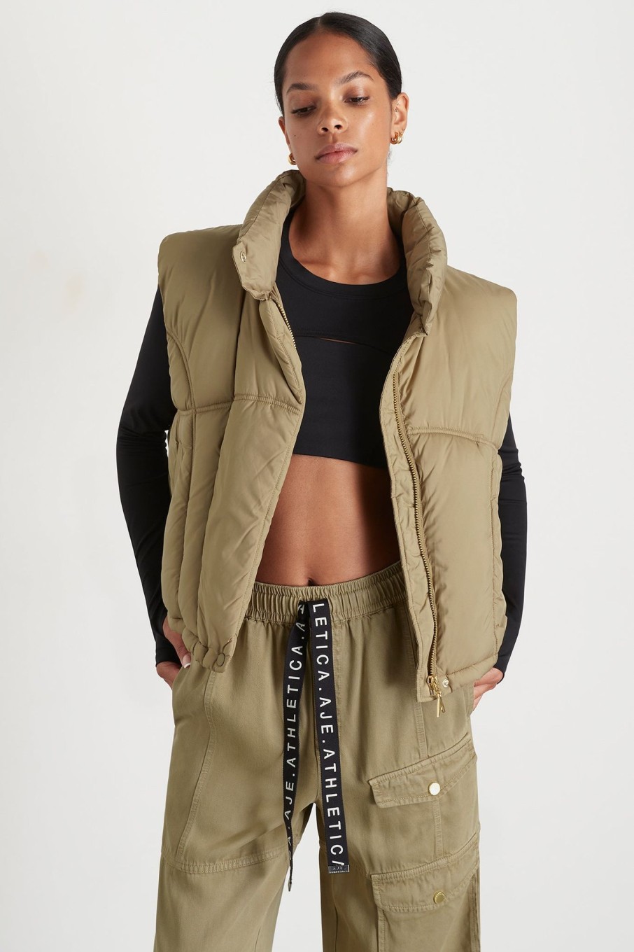 Outerwear Aje ATHLETICA | Puffer Vest 747 Soft Khaki