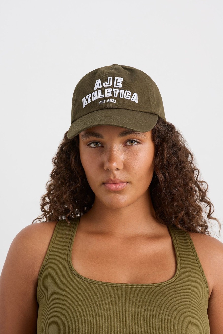 Accessories Aje ATHLETICA | Soft Stacked Sports Cap 901 Khaki/White