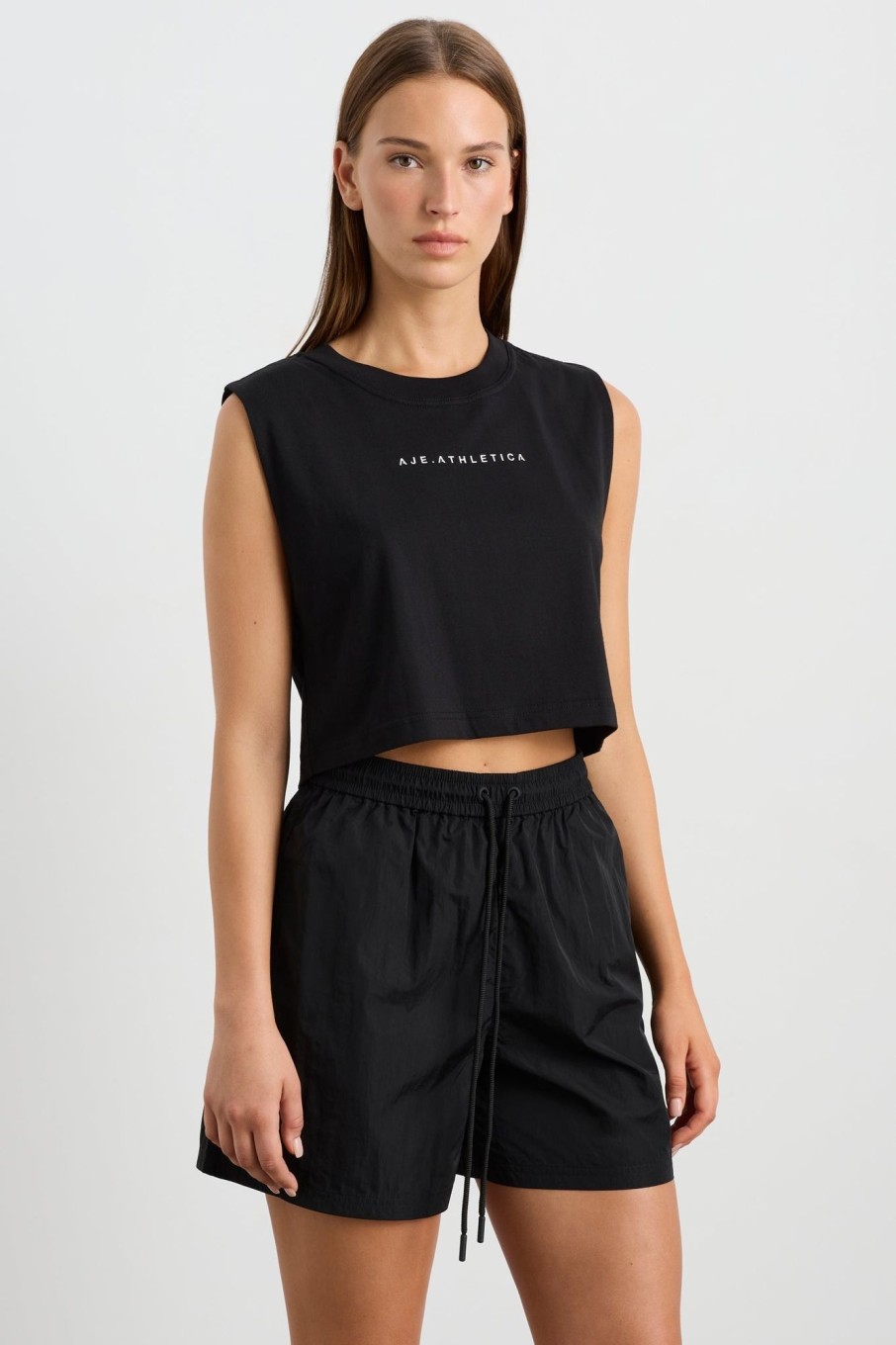 Tops Aje ATHLETICA | Cropped Jersey Tank 147 Black