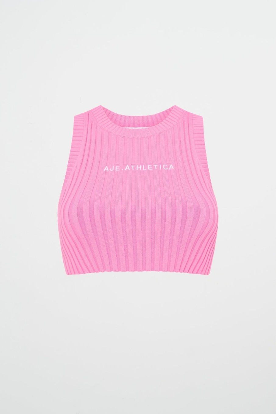 Outerwear Aje ATHLETICA | Knitted Mini Logo Tank 135 Candy Pink