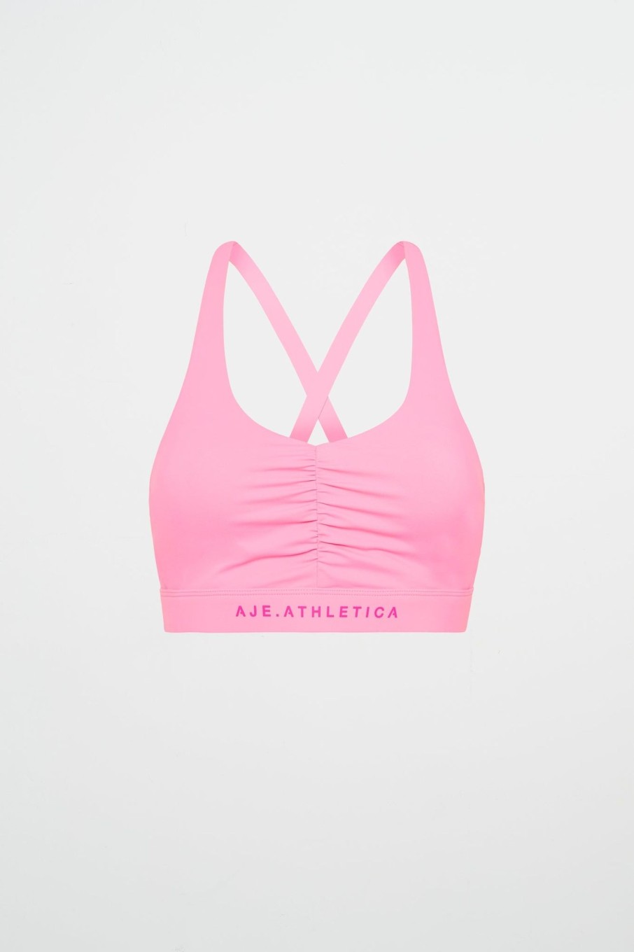 Tops Aje ATHLETICA | Ruched Plunge Bra 352 Candy Pink