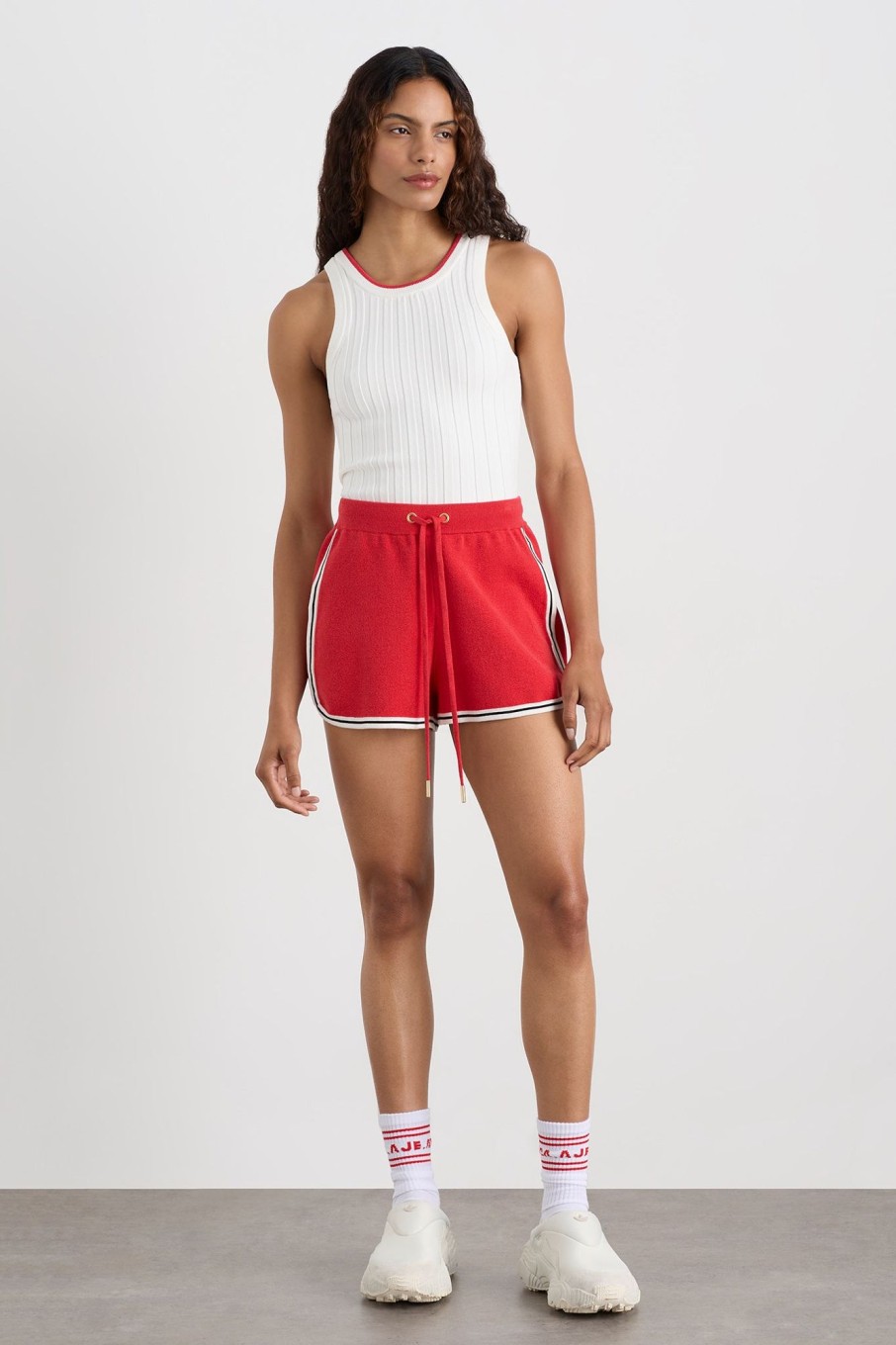 Bottoms Aje ATHLETICA | Knit Contrast Shorts 603 Passionate Red