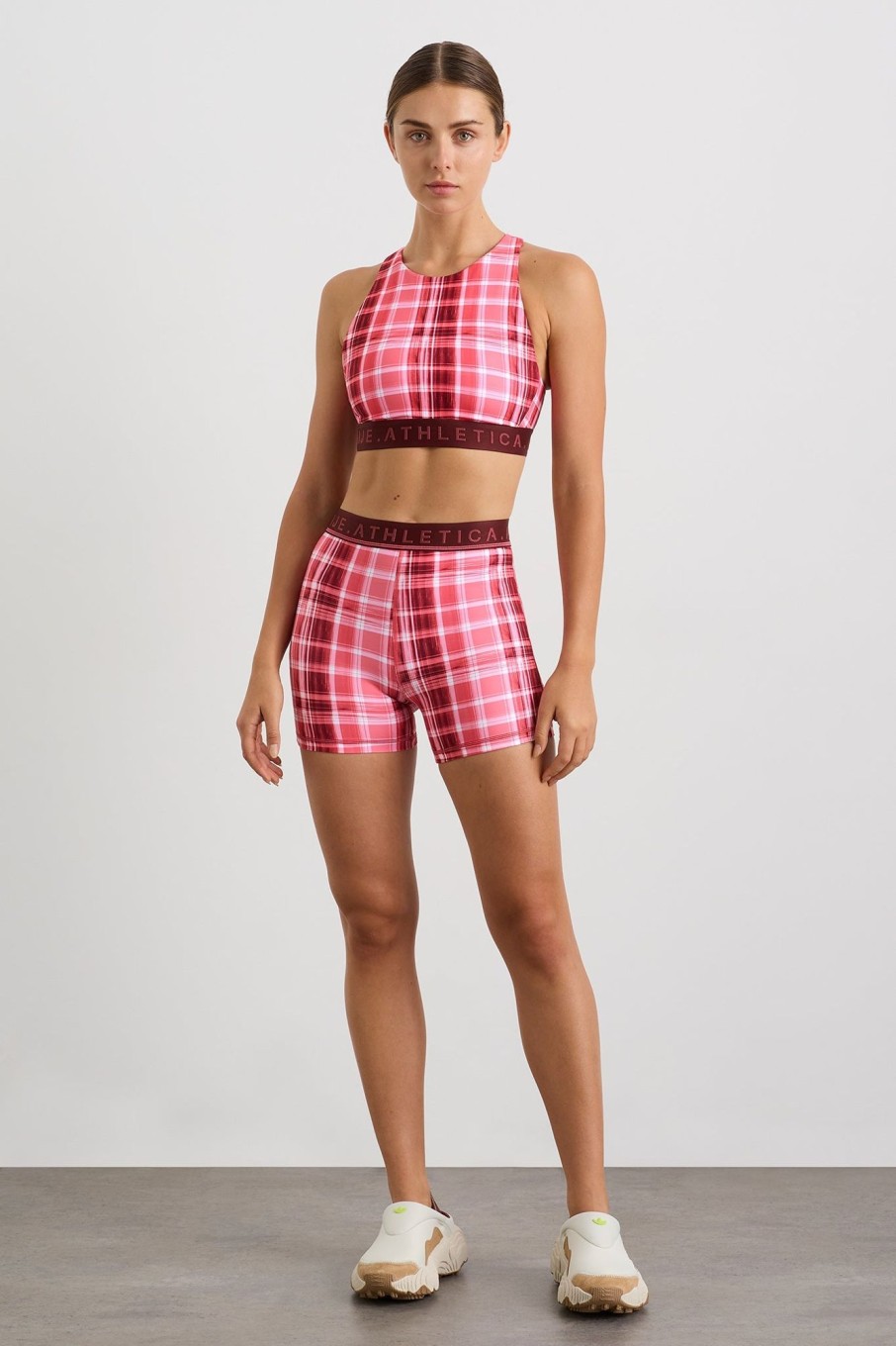 Bottoms Aje ATHLETICA | Bike Short 017 Blurred Pink Check