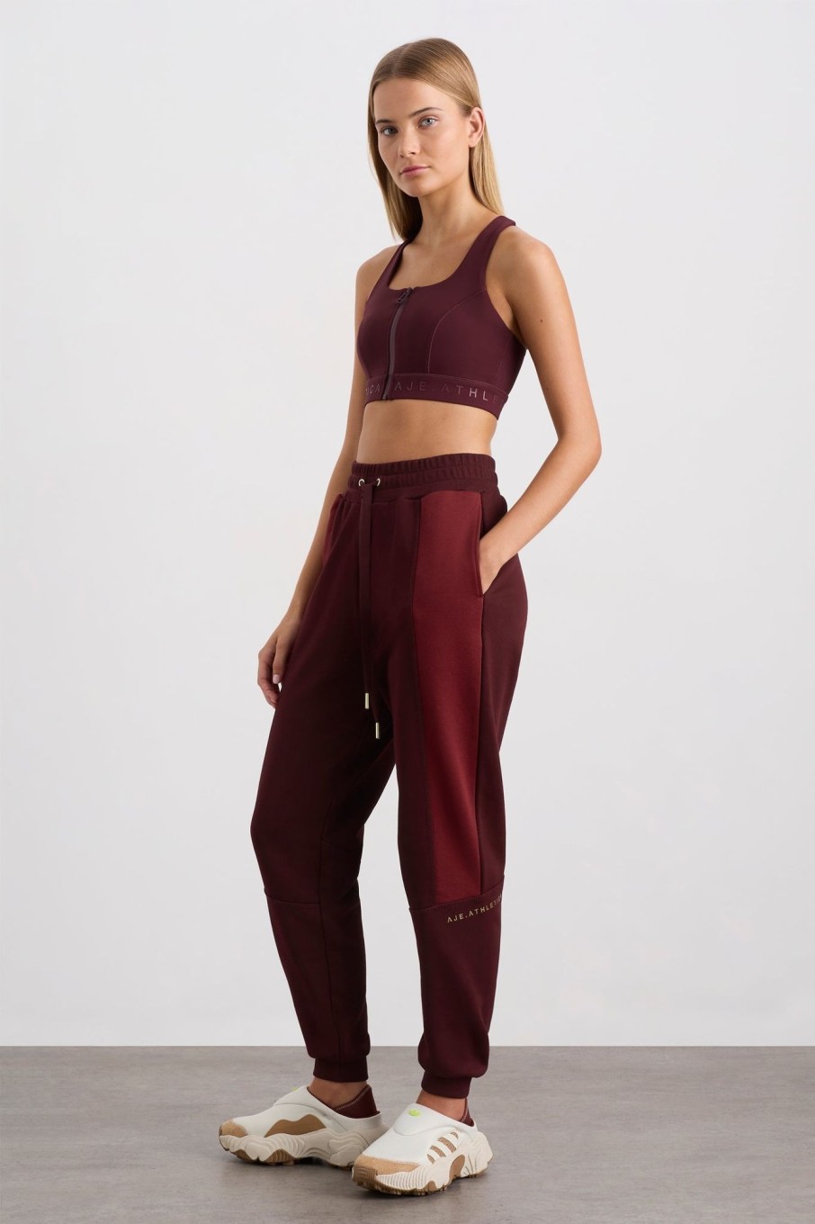 Bottoms Aje ATHLETICA | Terry Track Pants 508 Burgundy Red Currant